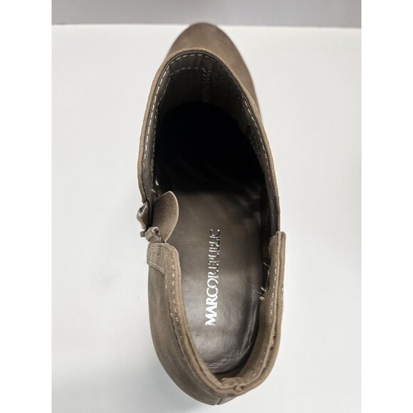 Camel low-rise stacked ankle bootie Women Size 10 Lasser Cut And Zip Up, Comfort - Picture 5 of 16